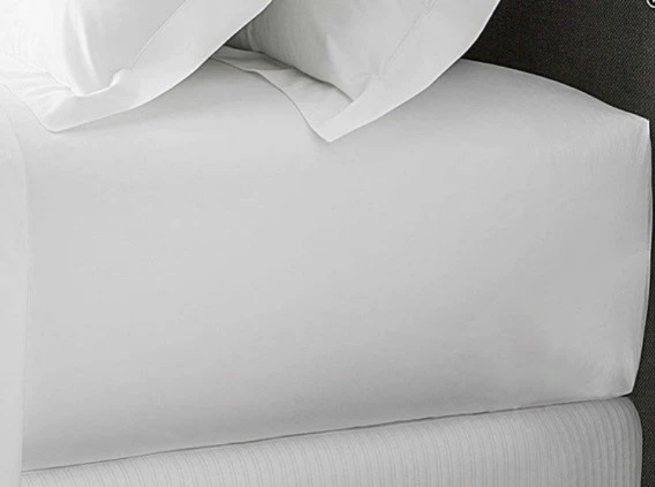 300TC fitted sheet set, premium white pure cotton