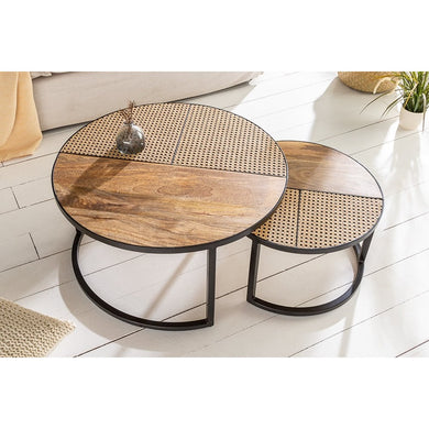 Robust Industrial coffee table set of 2