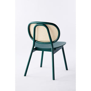 Bottle Green Cane Chair