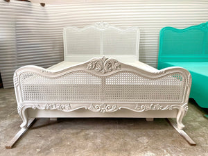 handcrafted rosewood rattan bed