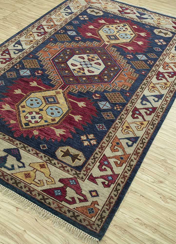 Savana - Medieval Blue/Beige Hand Knotted Rug