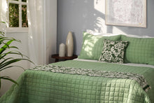 Load image into Gallery viewer, SAGE GREEN cotton Quilt with 2 coordinated pillow cases, Sizes available