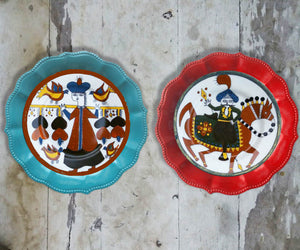 Handpainted Set of 2 Kutahya Mounted Wall Plates