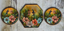 Load image into Gallery viewer, Hand painted set of 3 Talavera inspired Wall Plates-010