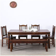 Load image into Gallery viewer, Dinning Set with 1 Dinning Table / 4 Chairs / 1 Bench side view