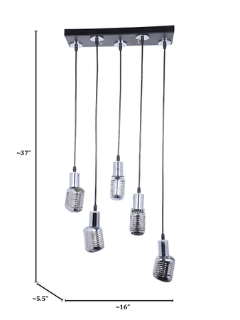 Set of 5 Jazz Microphone Pendant Light dimensions