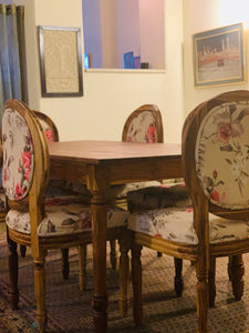 Six seated dining set side view