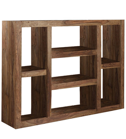 Madison Book Shelf cum Display Unit in Natural Finish in white background