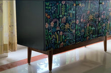Load image into Gallery viewer, hand painted and handcrafted mid century retro sideboard