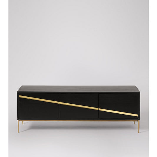 TV Console | Black Mango Wood & Brass