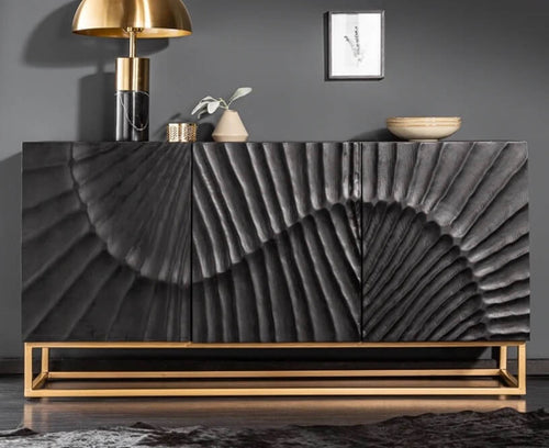 Wave sideboard in solid handcrafted mango wood