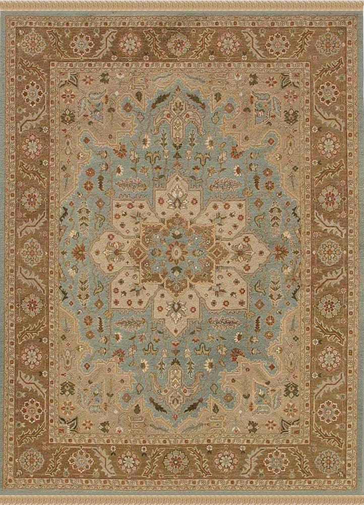 Savana - Stone Blue/Gold Brown Hand Knotted Rug