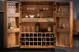 Ample space for bottles and glasses along with storage in both doors