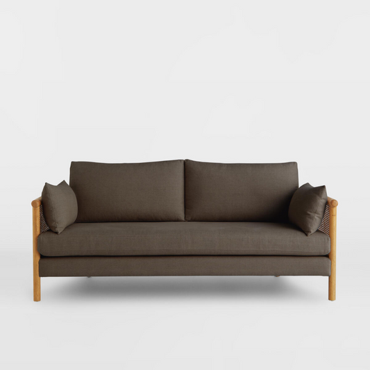 Tan Brown Cane Sofa