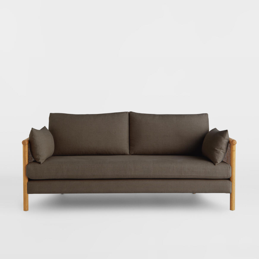 Tan Brown Cane Sofa