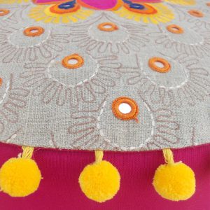 Embroidered Tribal Pattern Pouf