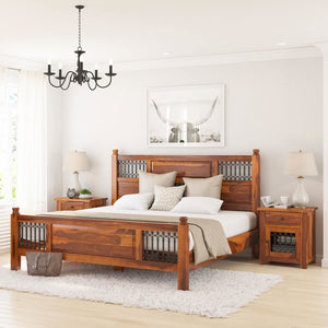 handcrafted sheesham wood bed