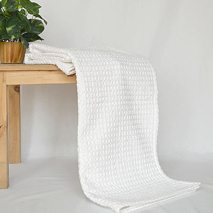 White waffle Throw blanket, 100% cotton, 50X60 inches