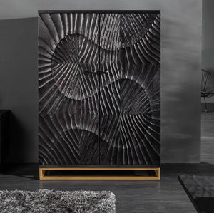 water ripple effect inspired bar cabinet