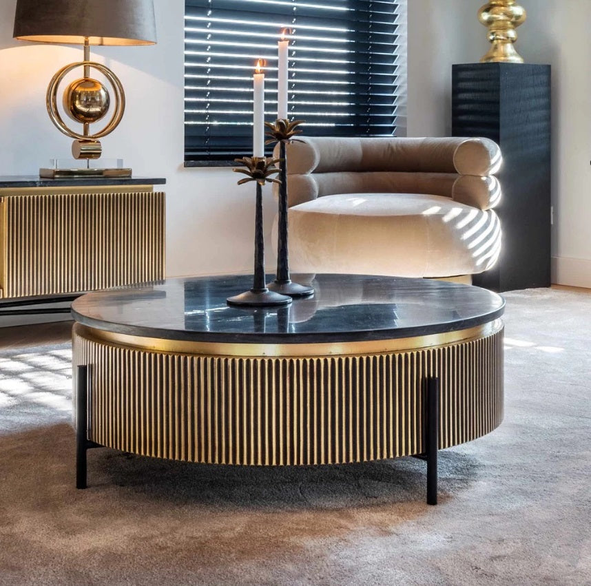 Coffee table with marble top