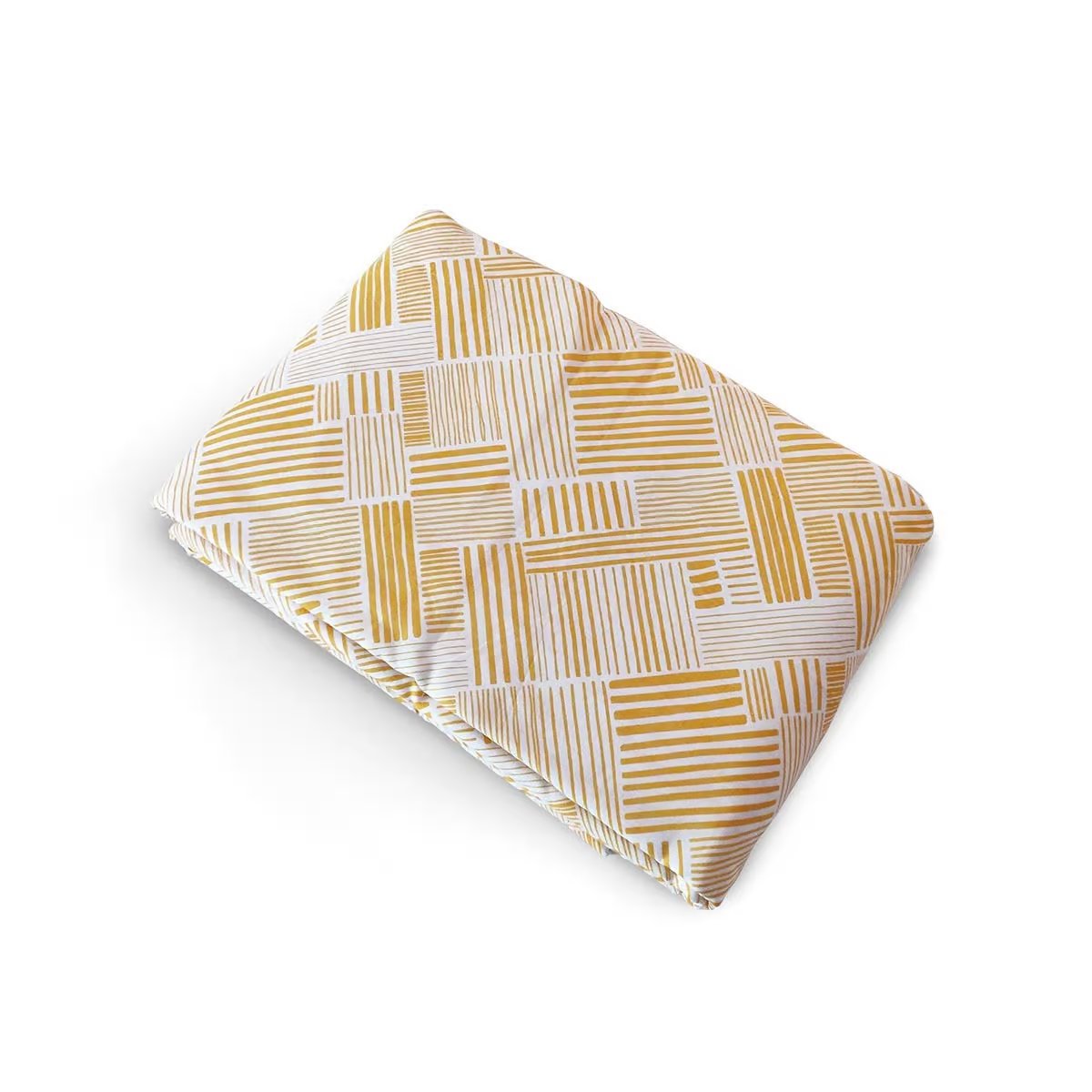 MODERN RETRO – Yellow stripe print soft Cotton three layer dohar, sizes available