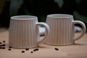 Fluted coffee mugs - Set of 2