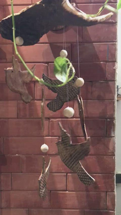 Ceramic bird wind chime