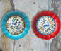 Handpainted Set of 2 'Turkish Forest' Mounted Wall Plates