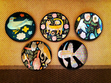 hand painted Set of 5 Japanese Wall Plates