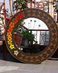 Floral glass mosaic Mirror