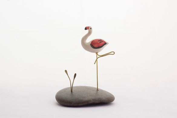 Pebble Decor – Flamingo (Resting)