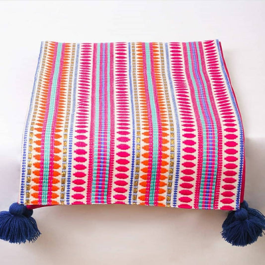 White and pink runner,Acrylic dobby Bohemian table decor