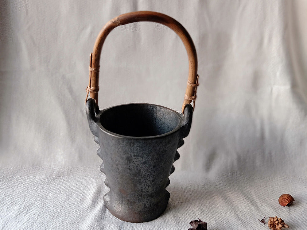 Longpi Black Pottery Ice Bucket Small