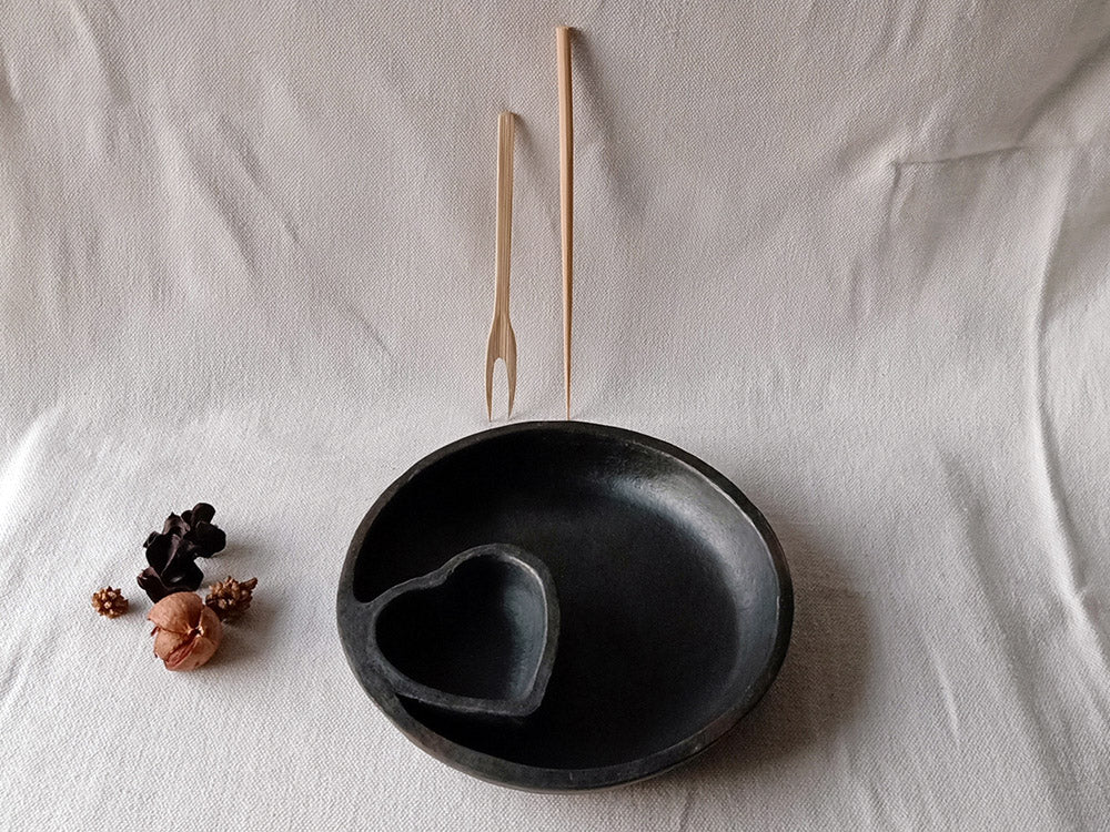 Longpi Black Pottery Momo Plate
