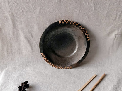 Longpi Black Pottery Serving Platter Round