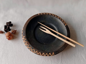 Longpi Black Pottery Serving Platter Round