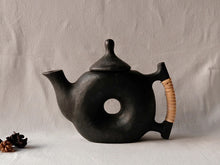 Load image into Gallery viewer, Longpi Black Pottery &quot;Chakra&quot; Teapot Plain