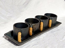 Load image into Gallery viewer, Longpi Black Pottery Coffee-Mugs &amp; Tray Set