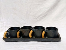 Load image into Gallery viewer, Longpi Black Pottery Coffee-Mugs &amp; Tray Set