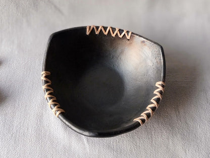 Longpi Black Pottery "Trikon" Nut Serving Bowl