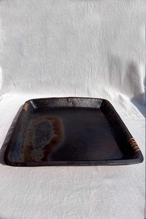 Longpi Black Pottery Square Tray