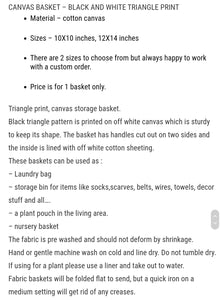 Canvas basket Tringle Print