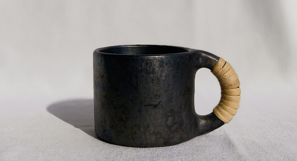 Longpi Black Pottery Tea Cups Pair