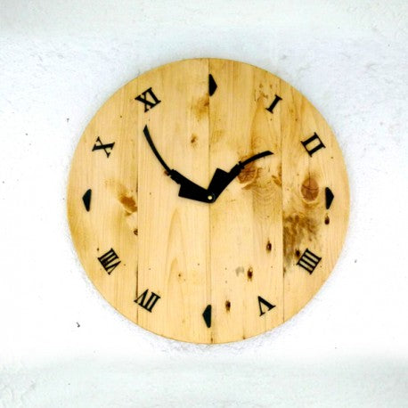 Natural Wood Curved Hands Clock