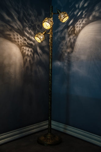 3 Adjustable Hand Cut Spot Floor Lamp