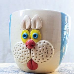 Dotted Blue Bunny planter