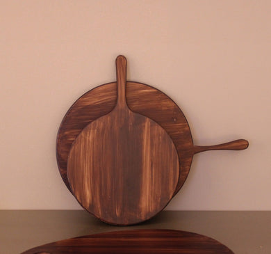 Set of 2 - Circular wooden platter