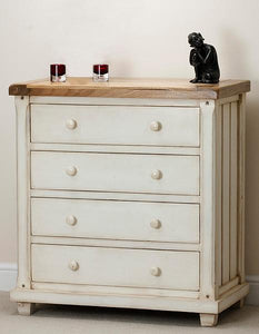 Annelise Chest Of Drawer in White And Brown Finish