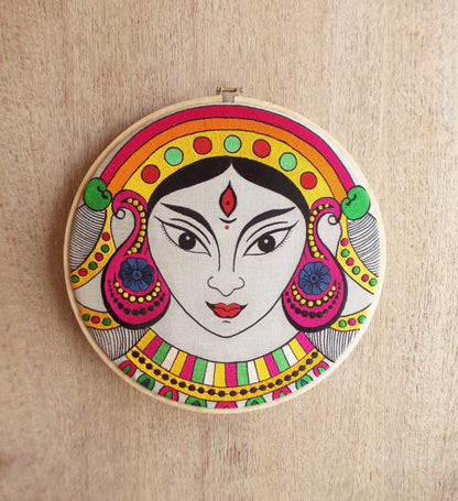 Indian goddess Durga hoop art