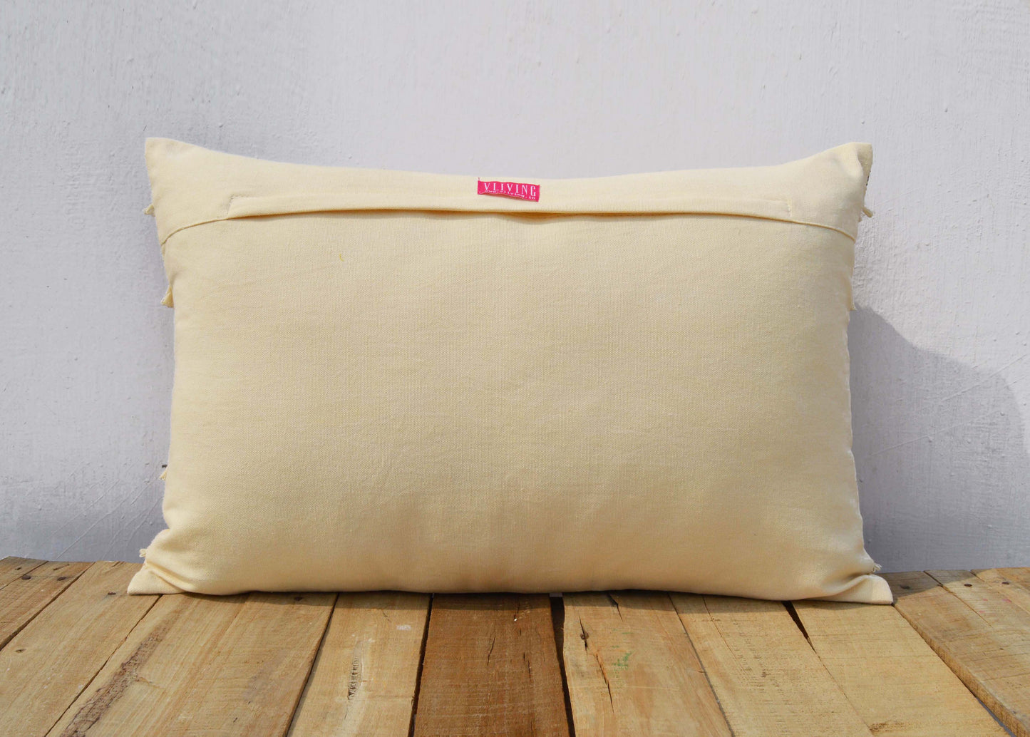 Cream colour pillow cover, embroidered II